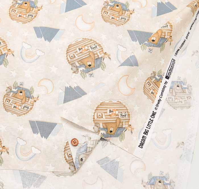 USA Cotton Fabric - Lodge Bear - nomura tailor