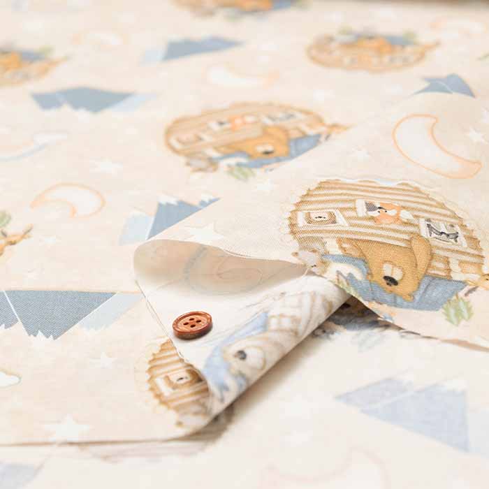 USA Cotton Fabric - Lodge Bear - nomura tailor