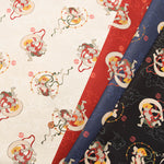 Cotton Scare Printed Fabric - God of wind and god ofthunder - nomura tailor