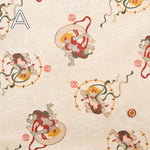 Cotton Scare Printed Fabric - God of wind and god ofthunder - nomura tailor