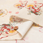 Cotton Scare Printed Fabric - God of wind and god ofthunder - nomura tailor
