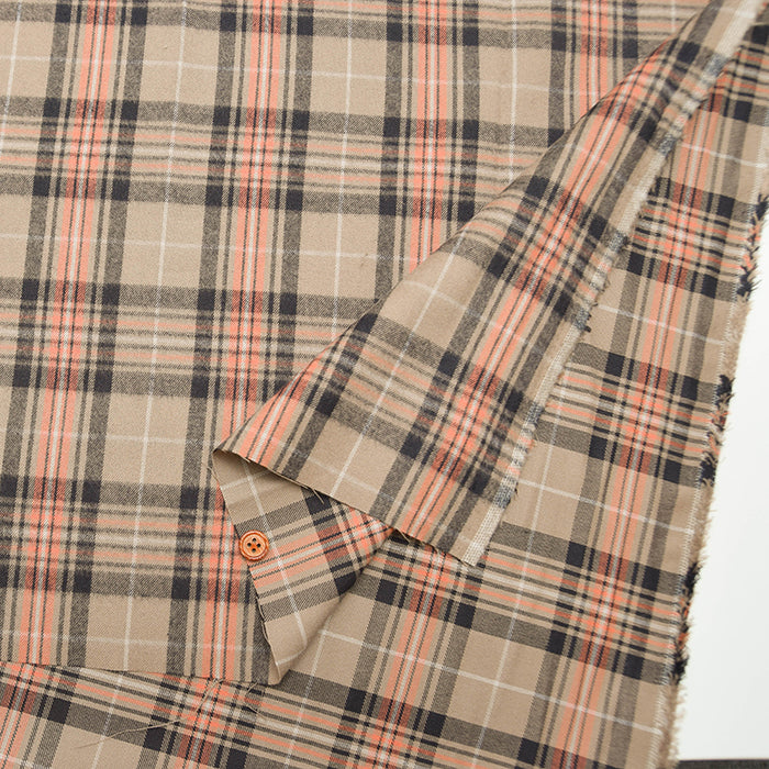 Brushed Cotton Check Fabric - nomura tailor