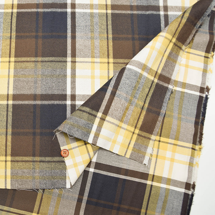 Brushed Cotton Check Fabric - nomura tailor