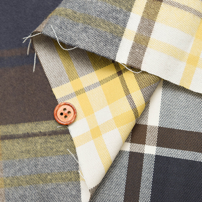 Brushed Cotton Check Fabric - nomura tailor