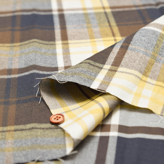 Brushed Cotton Check Fabric - nomura tailor