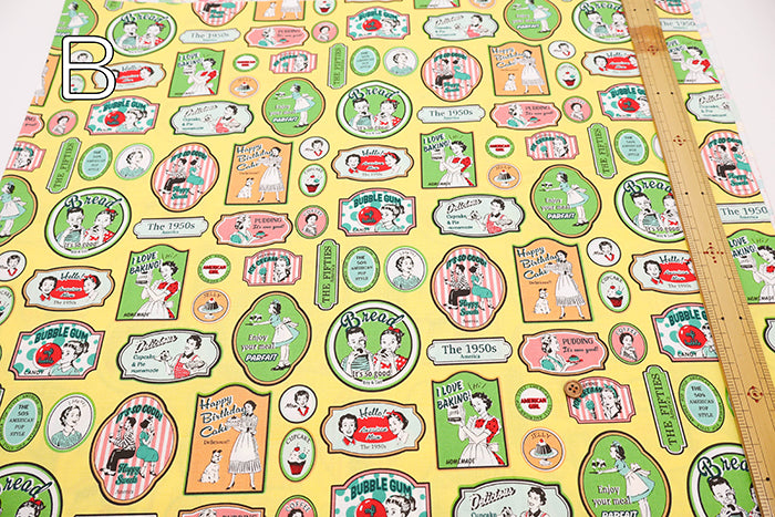 Cotton Shirting Fabric - YUWA Original Retro Pop - nomura tailor