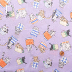 60"Cotton Lawn Fabric - Cat Cup - nomura tailor