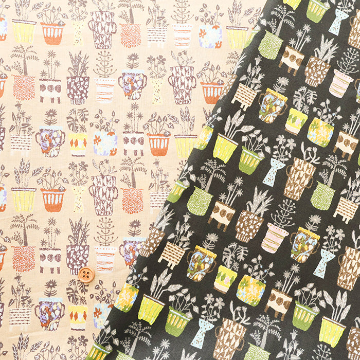 60"Cotton Lawn Fabric - Cat Cup - nomura tailor