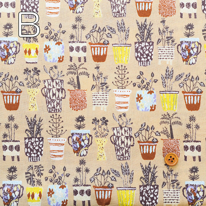 60"Cotton Lawn Fabric - Cat Cup - nomura tailor