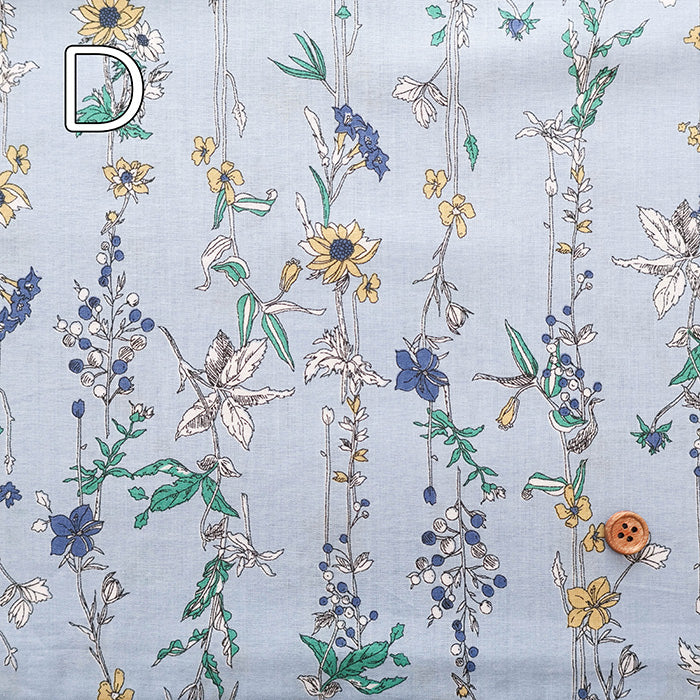 60"Cotton Lawn Fabric - Botanical - nomura tailor