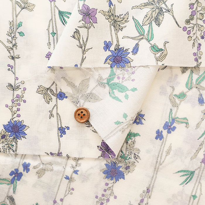 60"Cotton Lawn Fabric - Botanical - nomura tailor