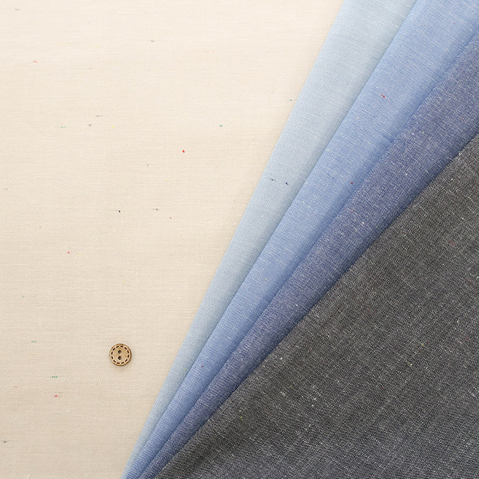 Cotton Color Nep Chambray Fabric - Plain - nomura tailor