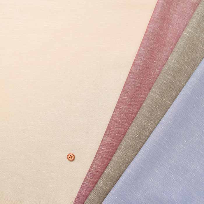 Cotton-Linen Yarn-Dyed Chambray Fabric - Solid Color - nomura tailor