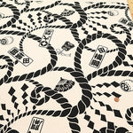 #8 Cotton Canvas Printed Fabric - Sumo Pattern - nomura tailor
