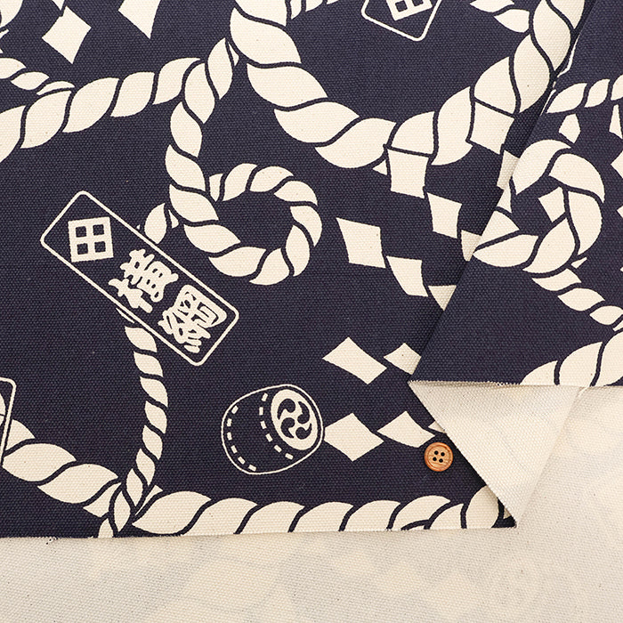 #8 Cotton Canvas Printed Fabric - Sumo Pattern - nomura tailor