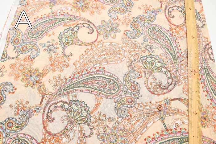 Cotton Voile Print Fabric - Paisley - nomura tailor