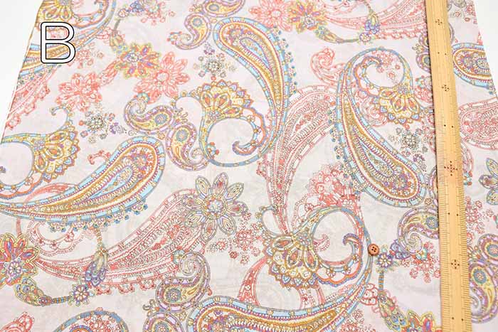 Cotton Voile Print Fabric - Paisley - nomura tailor
