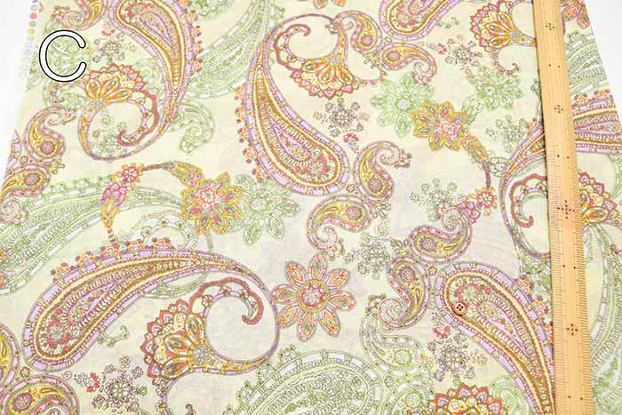 Cotton Voile Print Fabric - Paisley - nomura tailor