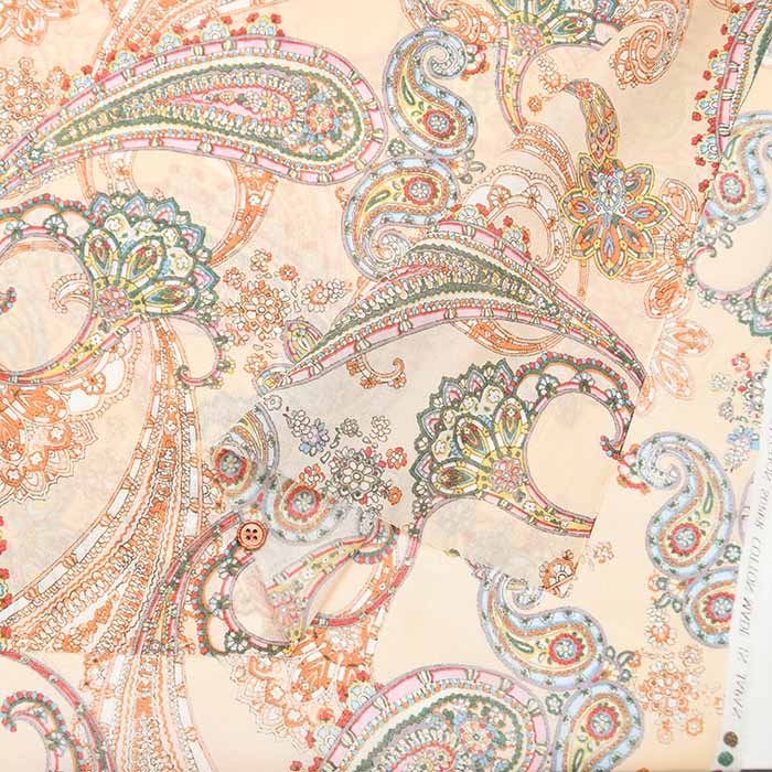 Cotton Voile Print Fabric - Paisley - nomura tailor