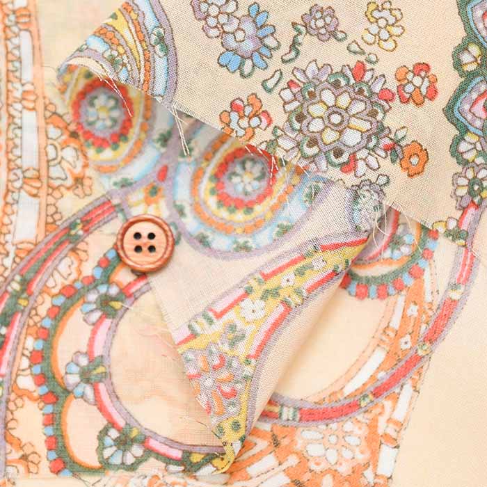 Cotton Voile Print Fabric - Paisley - nomura tailor