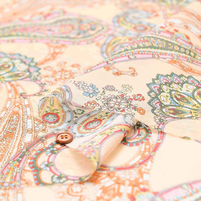 Cotton Voile Print Fabric - Paisley - nomura tailor
