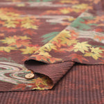 Cotton 21W Cord Print Fabric - Maple Leaves - nomura tailor