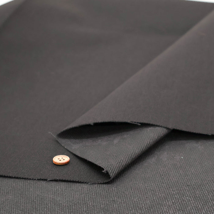 Solid Cotton Black Denim Fabric- Plain - nomura tailor