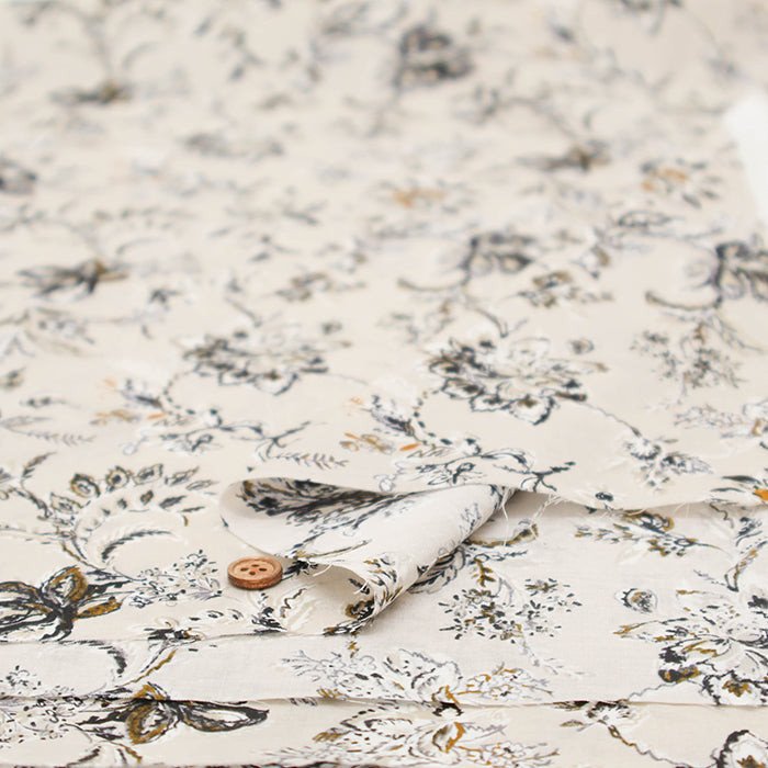 60"Cotton Lawn Fabric - Flower - nomura tailor