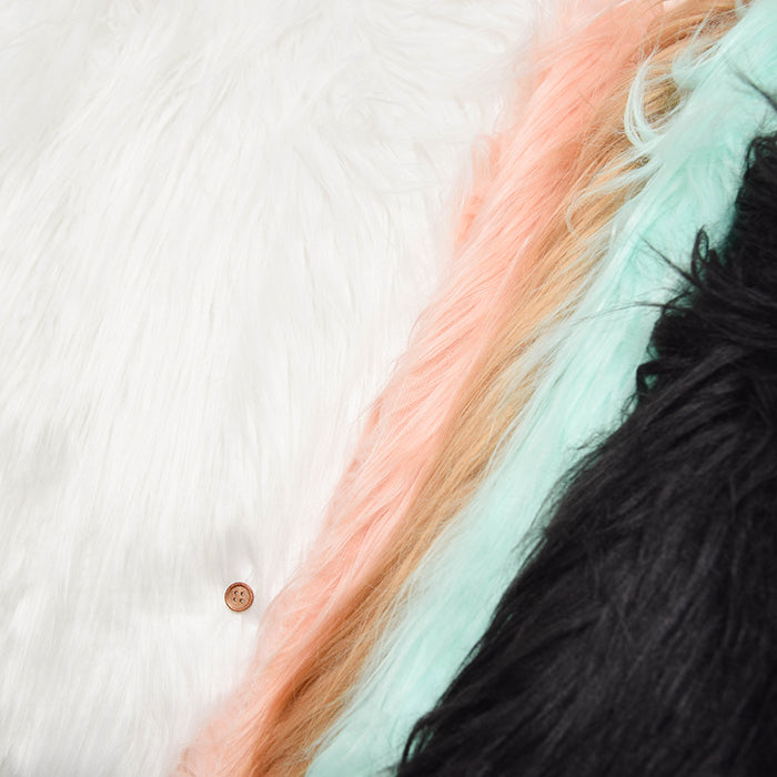 Made in China Long Pile Faux Fur Fabric - Plain - nomura tailor