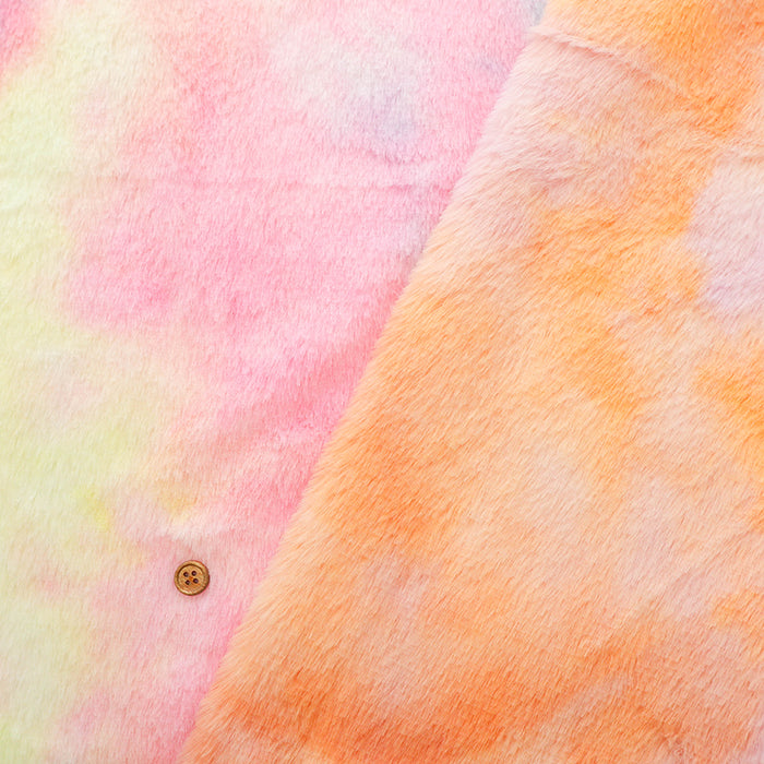 Made in China Polyester Orange Rainbow Fur Fabric - nomura tailor