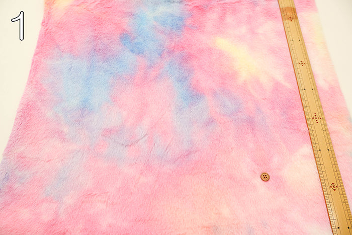 Made in China Polyester Orange Rainbow Fur Fabric - nomura tailor