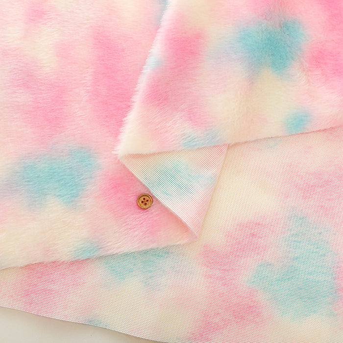 Made in China Polyester Orange Rainbow Fur Fabric - nomura tailor