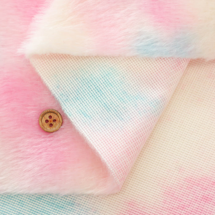 Made in China Polyester Orange Rainbow Fur Fabric - nomura tailor