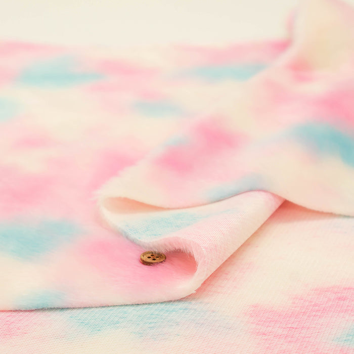 Made in China Polyester Orange Rainbow Fur Fabric - nomura tailor