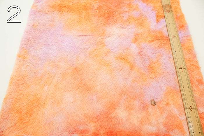 Made in China Polyester Orange Rainbow Fur Fabric - nomura tailor