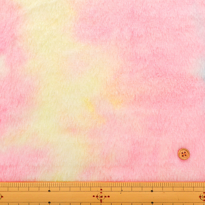 Made in China Polyester Orange Rainbow Fur Fabric - nomura tailor