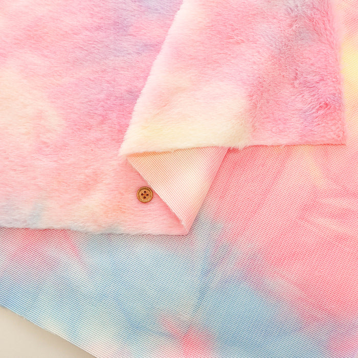 Made in China Polyester Orange Rainbow Fur Fabric - nomura tailor