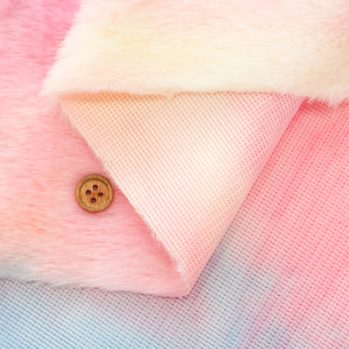 Made in China Polyester Orange Rainbow Fur Fabric - nomura tailor