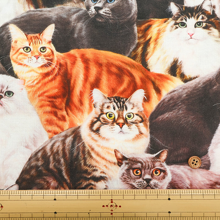 Cotton Muslin Inkjet Fabric - Sarara cat's - nomura tailor