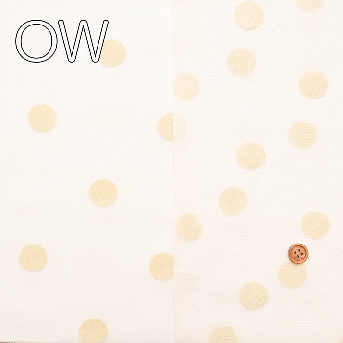 Made in China - Polyester Tulle Flocked Fabric - Dot Pattern - nomura tailor