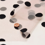 Made in China - Polyester Tulle Flocked Fabric - Dot Pattern - nomura tailor