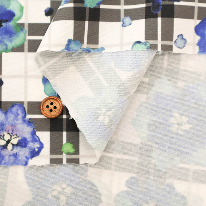 Made in China Polyester Inkjet-printed Fabric - Check and Flower 1 - nomura tailor