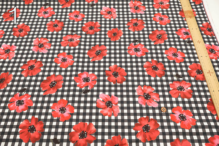 Made in China Polyester Inkjet-printed Fabric - Check and Flower 2 - nomura tailor