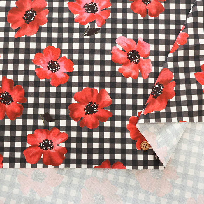 Made in China Polyester Inkjet-printed Fabric - Check and Flower 2 - nomura tailor