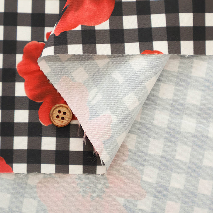 Made in China Polyester Inkjet-printed Fabric - Check and Flower 2 - nomura tailor