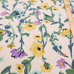 Half Linen Muslin printed Fabric - Flower - nomura tailor