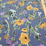 Half Linen Muslin printed Fabric - Flower - nomura tailor