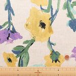Half Linen Muslin printed Fabric - Flower - nomura tailor