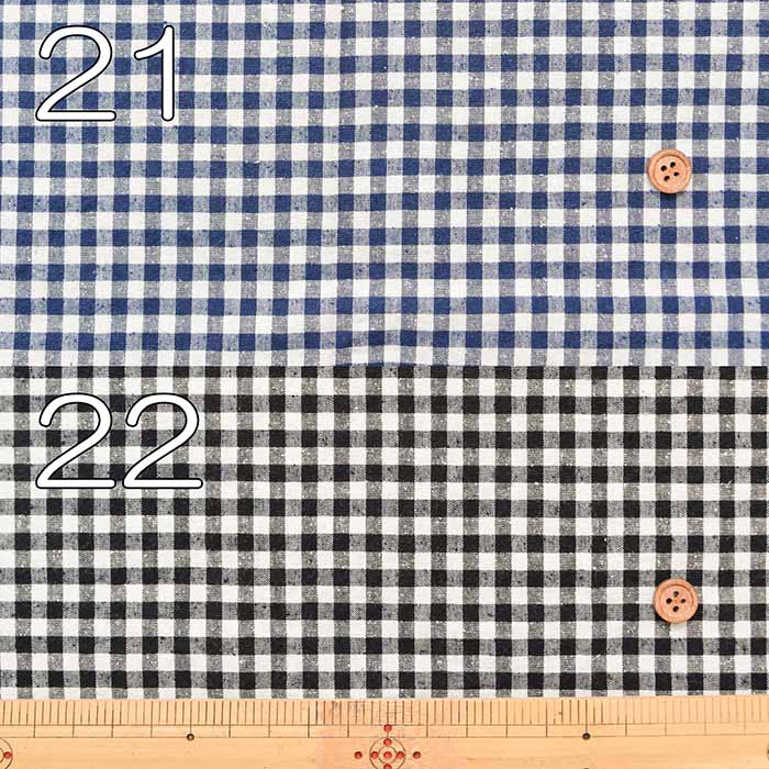 Cotton silk nep washer fabric Mini gingham - nomura tailor