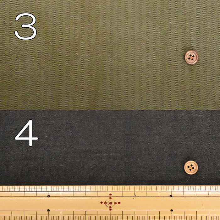 Setouchi Cotton × Hemp Vintage Herringbone Fabric - Plain